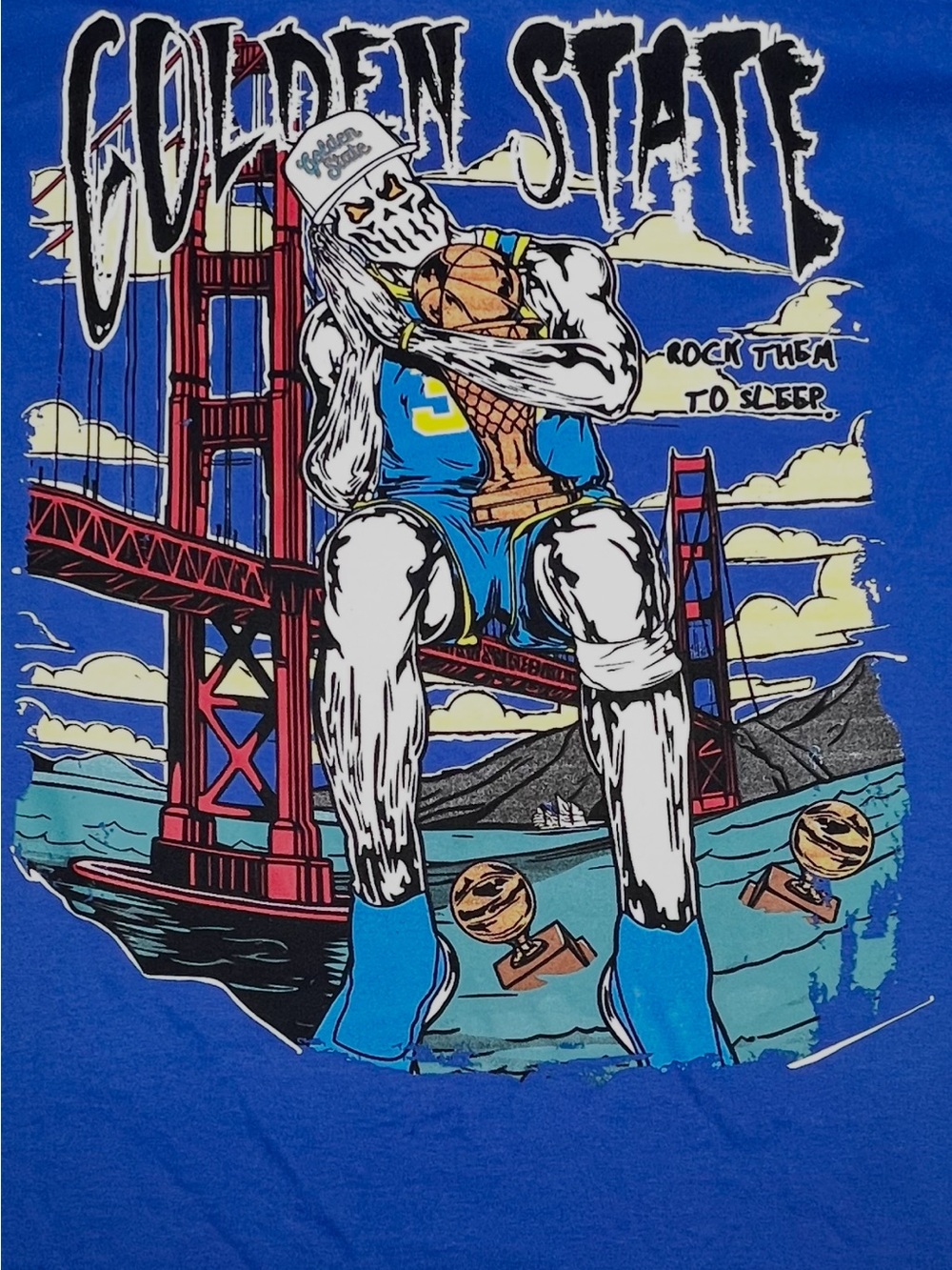 Brand X Large Golden State Graphic Tee - Blue “Rock them to Sleep”